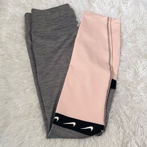 • Pink & Gray Nike Tights 💗